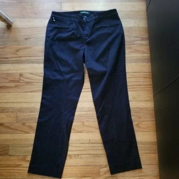Lauren Ralph Lauren Black Straight-Leg Pants Size 10 - Picture 1 of 5